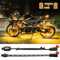 Picture of XK Glow Strips Single Color XKGLOW LED Accent Light Motorcycle Kit Amber - 8xPod + 2x8In