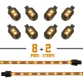 Picture of XK Glow Strips Single Color XKGLOW LED Accent Light Motorcycle Kit Amber - 8xPod + 2x8In