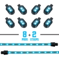 Picture of XK Glow Strips Single Color XKGLOW LED Accent Light Motorcycle Kit Light Blue - 8xPod + 2x8In