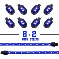 Picture of XK Glow Single Color XKGLOW LED Accent Light Motorcycle Kit Blue - 8xPod + 2x8InStrips