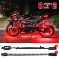 Picture of XK Glow Single Color XKGLOW LED Accent Light Motorcycle Kit Red - 8xPod + 2x8InStrips