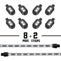 Picture of XK Glow Strips Single Color XKGLOW LED Accent Light Motorcycle Kit White - 8xPod + 2x8In