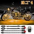 Picture of XK Glow Strips Single Color XKGLOW LED Accent Light Motorcycle Kit Amber - 10xPod + 4x8In