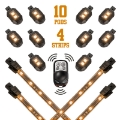 Picture of XK Glow Strips Single Color XKGLOW LED Accent Light Motorcycle Kit Amber - 10xPod + 4x8In