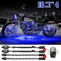 Picture of XK Glow Strips Single Color XKGLOW LED Accent Light Motorcycle Kit Blue - 10xPod + 4x8In