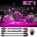Picture of XK Glow Strips Single Color XKGLOW LED Accent Light Motorcycle Kit Pink - 10xPod + 4x8In