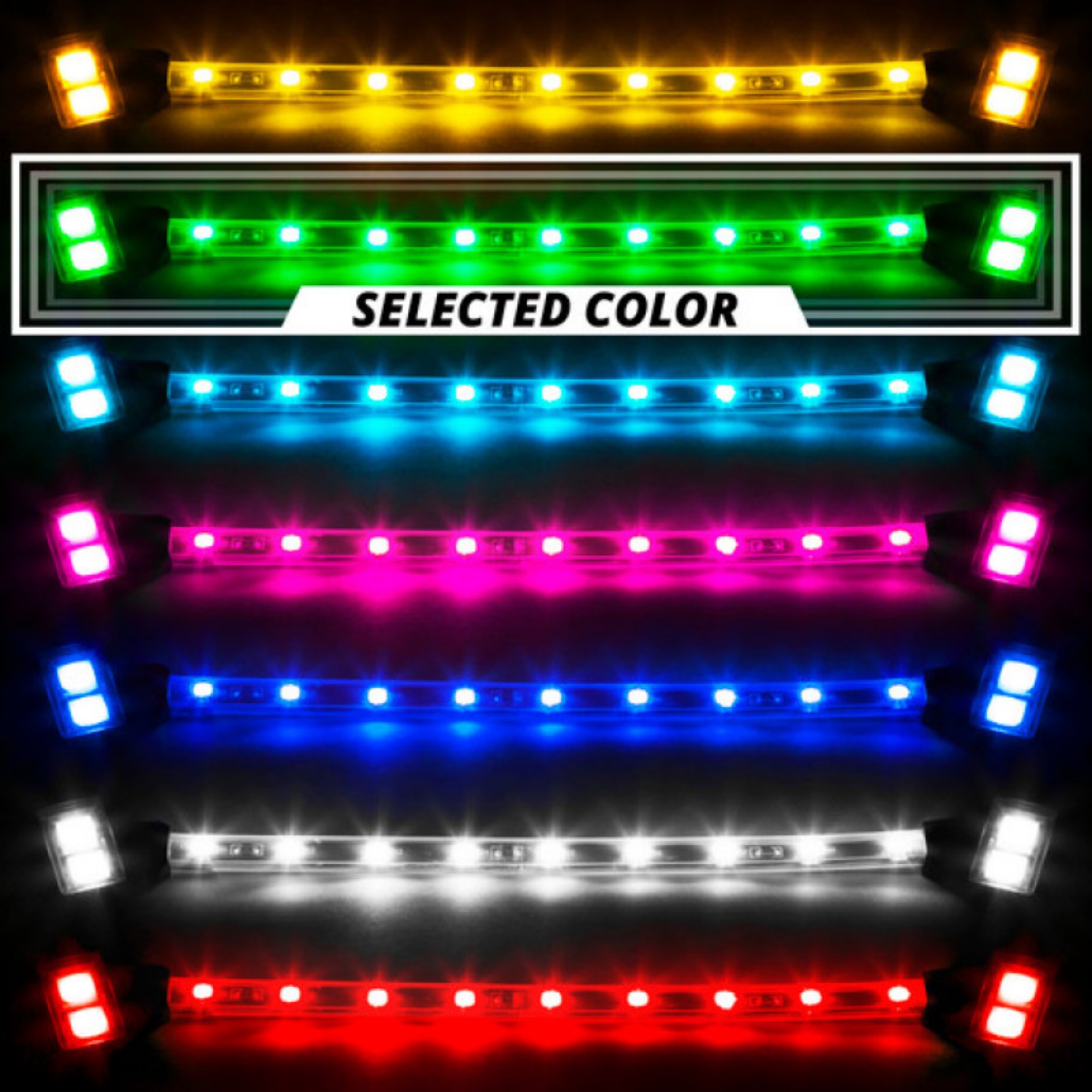 Picture of XK Glow Black - Motorcycle Highway Bar Switchback Driving Lights DRL Turnsignal