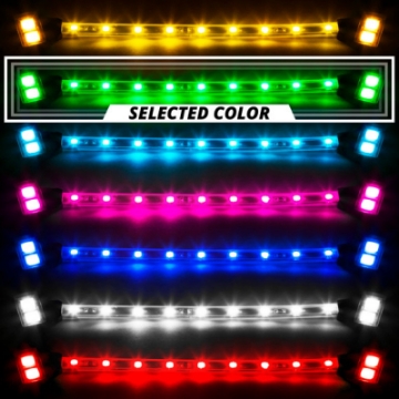 Picture of XK Glow Chrome - Motorcycle Highway Bar Switchback Driving Lights DRL Turnsignal