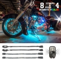 Picture of XK Glow Flex Strips 7 Color LED Accent Light Motorcycle-ATV Kit 8xCompact Pods + 4x10In