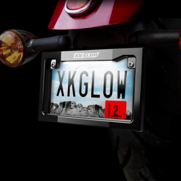 Picture of XK Glow Motorcycle License Plate Frame Light w- White LED - Black