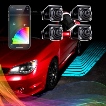 Picture of XK Glow Curb FX Bluetooth XKchrome App Waterproof LED Projector Welcome Light Angel Wing Style 4pc