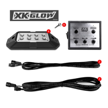 Picture of XK Glow Strobe Pod Lights w- Traffic Modes Ultra Bright LEDs Multiple Modes + Solid On -Red 4pc