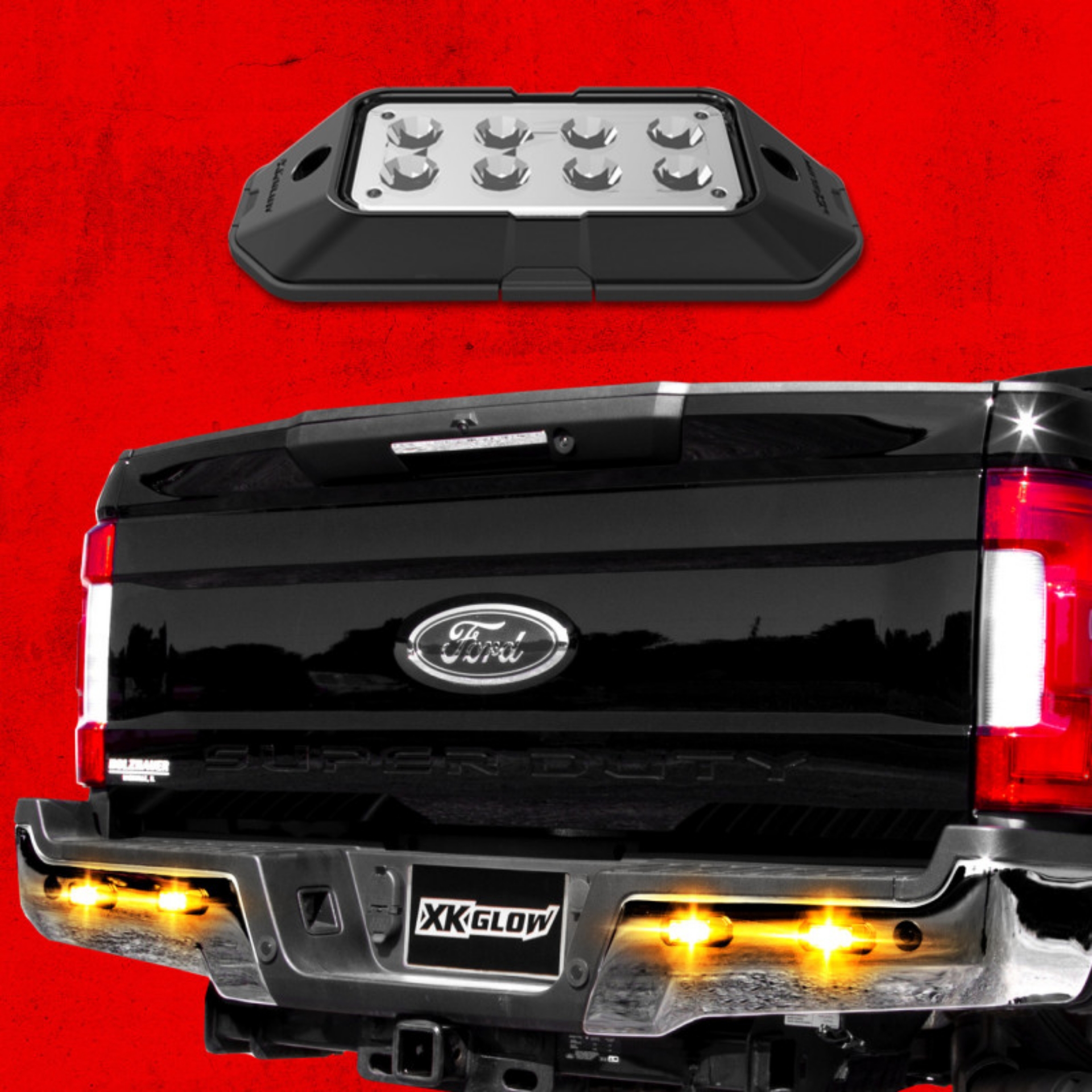 Picture of XK Glow Strobe Pod Lights w- Traffic Modes Ultra LEDs Multiple Modes + Solid On - Amber + White 8pc