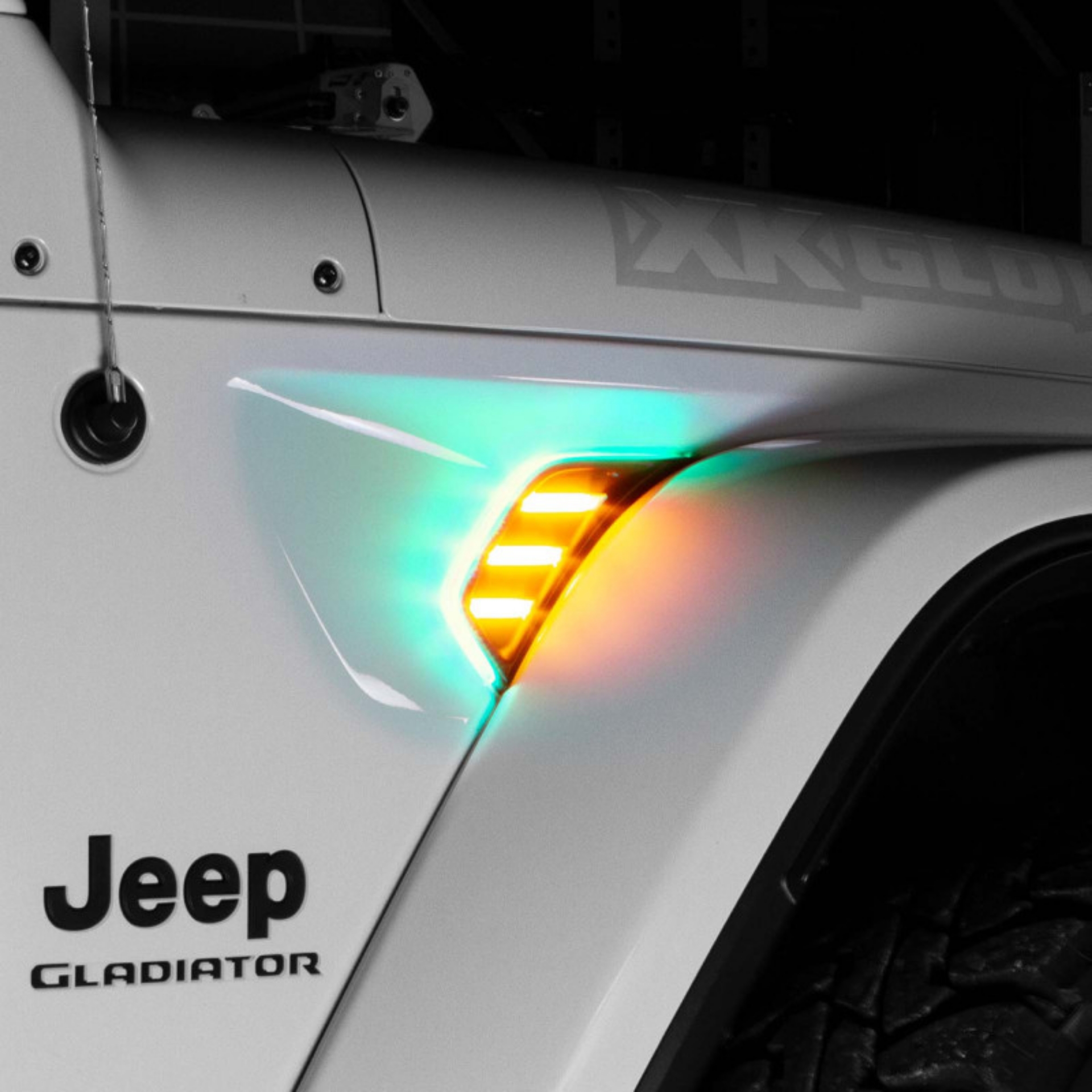 Picture of XK Glow XKchrome JEEP Air Vent Light Light RGB + Amber Turn Signal & Running