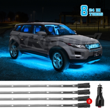 Picture of XK Glow Tube Single Color Underglow LED Accent Light Car-Truck Kit Light Blue - 8x24In