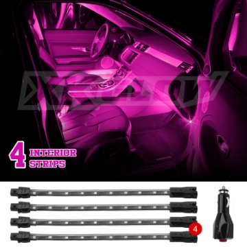 Picture of XK Glow Single Color XKGLOW UnderglowLED Accent Light Car-Truck Kit Pink - 4x8In