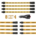 Picture of XK Glow Strip Single Color Underglow LED Accent Light Car-Truck Kit Amber - 8x24In Tube + 4x8In