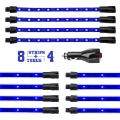 Picture of XK Glow Single Color XKGLOW UnderglowLED Accent Light Car-Truck Kit Blue - 8x24In Tube + 4x8In Strip