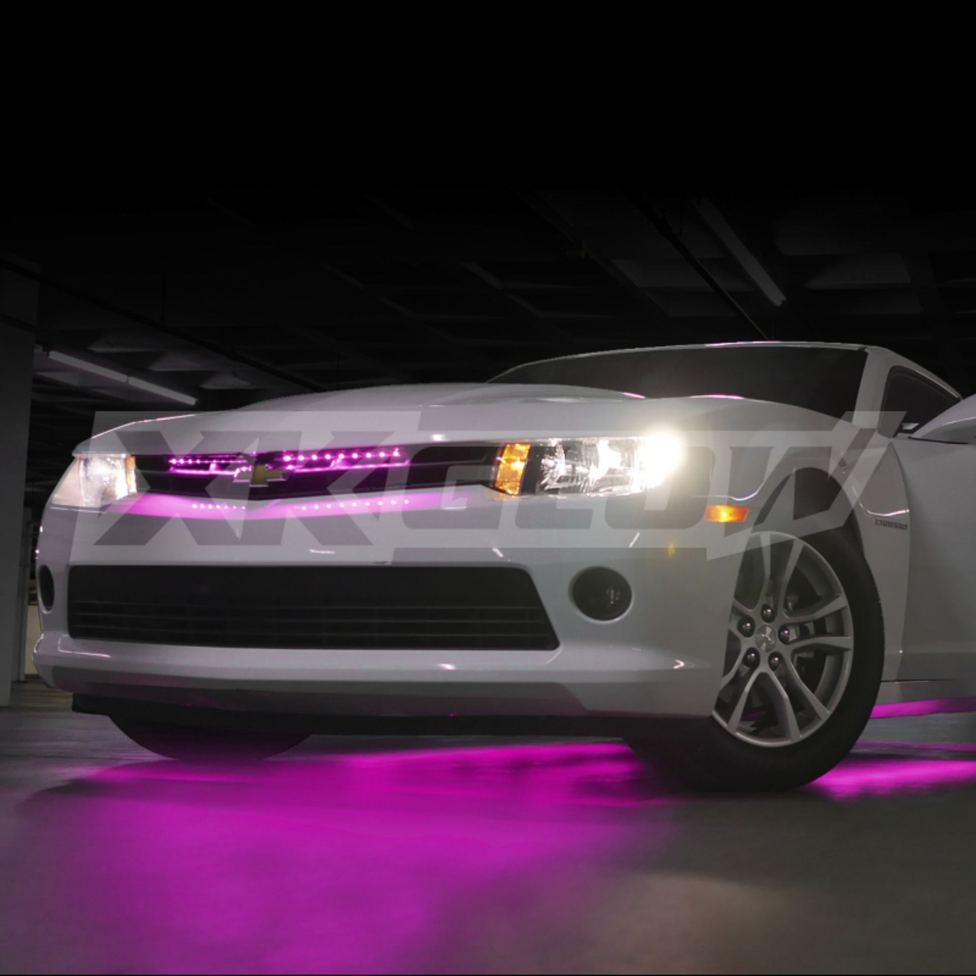 Picture of XK Glow Strip Single Color Underglow LED Accent Light Car-Truck Kit Pink - 8x24In Tube Car + 4x8In
