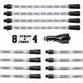 Picture of XK Glow Strip Single Color Underglow LED Accent Light Car-Truck Kit White - 8x24In Tube + 4x8In