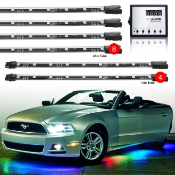 Picture of XK Glow 3 Million Color XKGLOW LED Accent Light Car-Truck Kit 8x24In + 4x12In Tubes