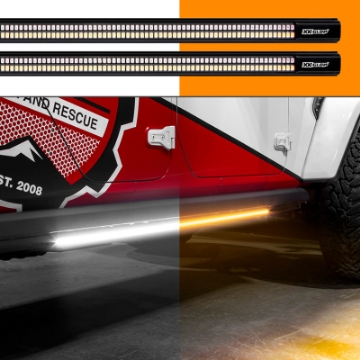 Picture of XK Glow Jeep & Truck Running Board Light w- Turn Signal 2x60in White + Amber
