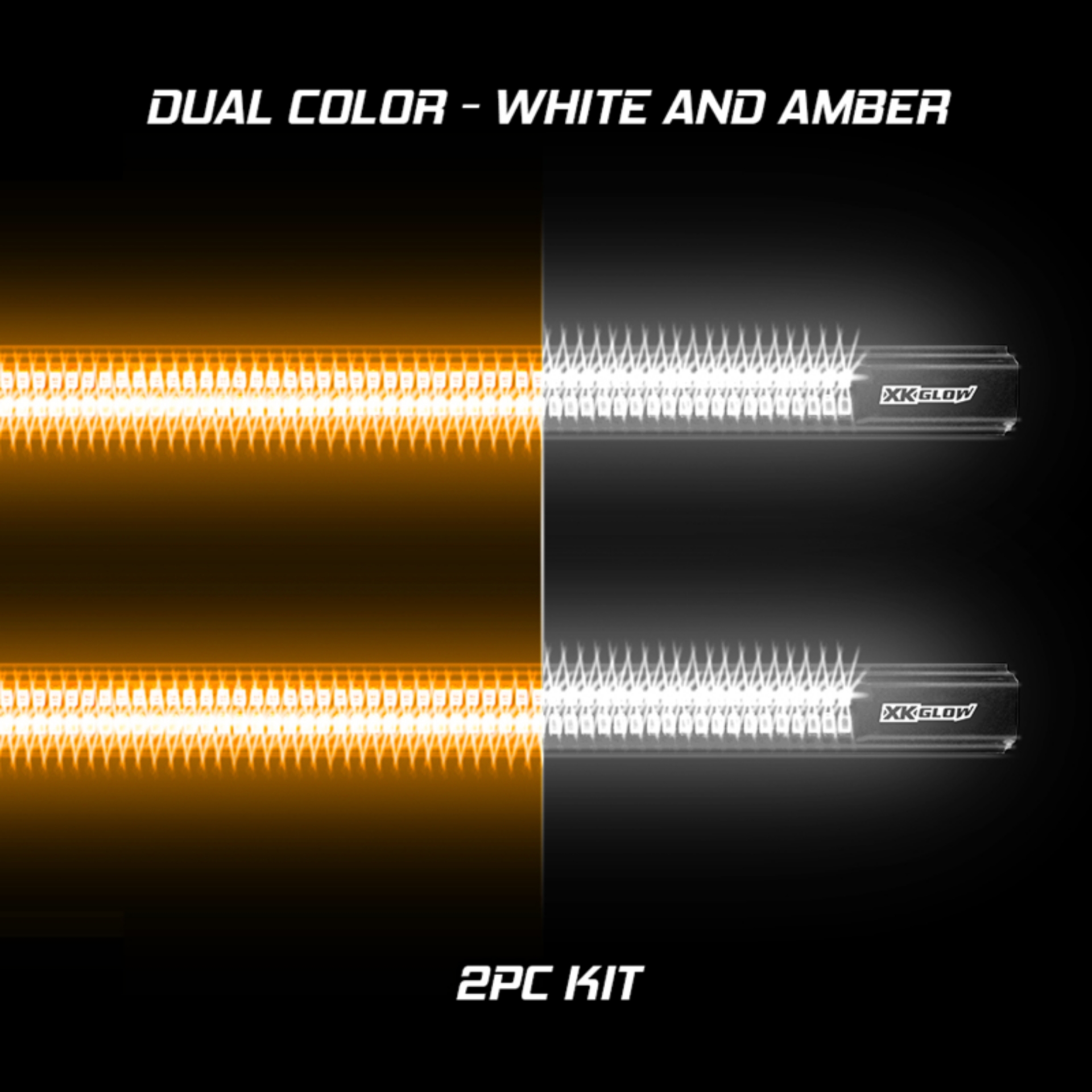 Picture of XK Glow Jeep & Truck Running Board Light w- Turn Signal 2x48in White + Amber