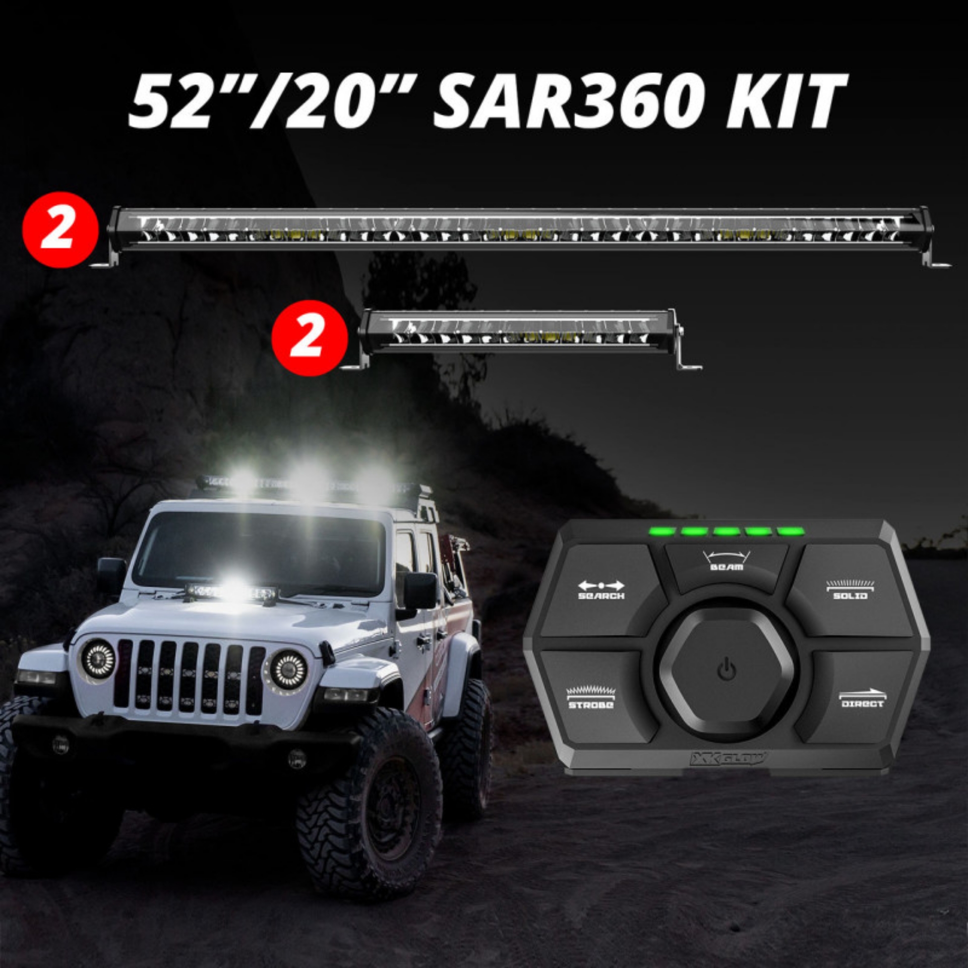 Picture of XK Glow SAR360 Light Bar Kit Emergency Search and Rescue Light System 252In 220In
