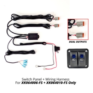 Picture of XK Glow 2 Button Switch Panel + 2 Output Wire for Fog Strobe Combo