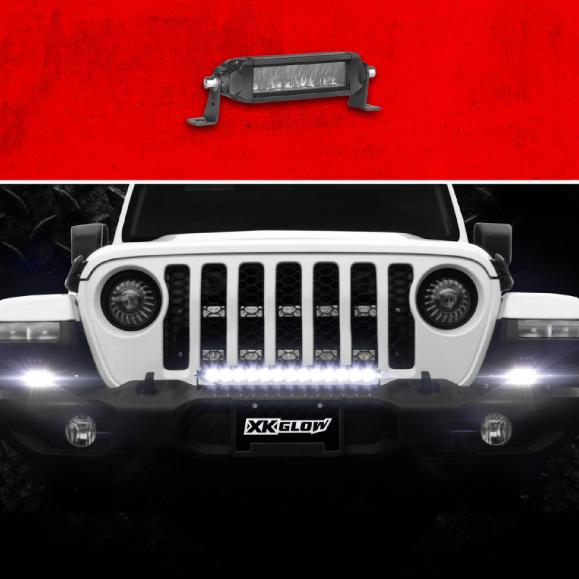 Picture of XK Glow Razor Light Bar Auxiliary High Beam Driving No Wire & Switch 6in