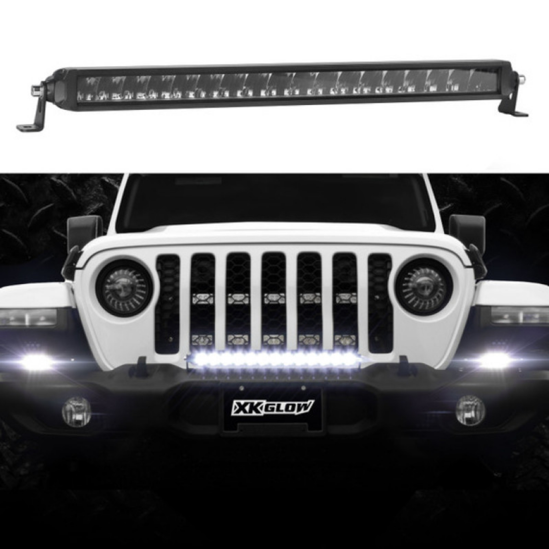 Picture of XK Glow Razor Light Bar Auxiliary High Beam Driving No Wire & Switch 10in