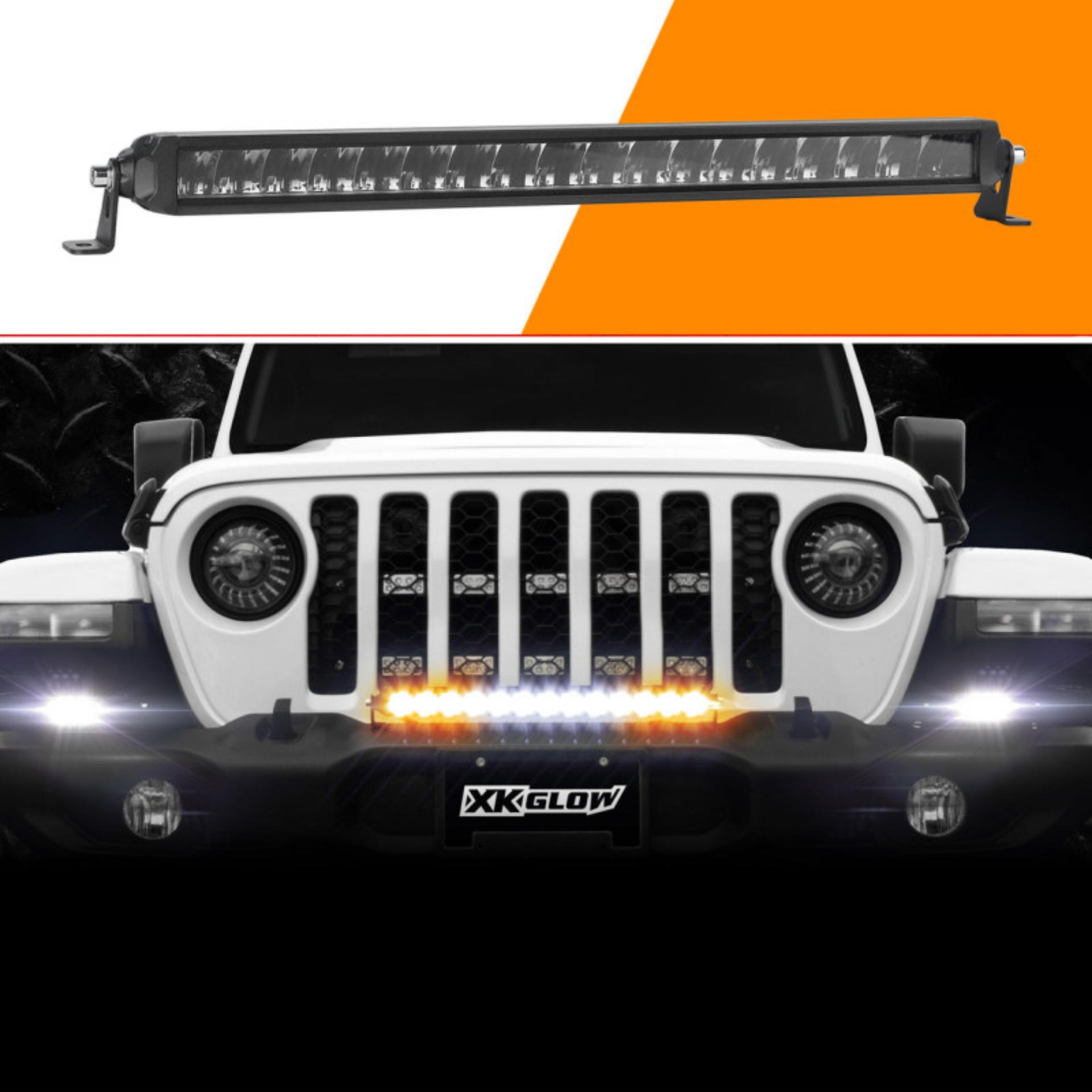Picture of XK Glow Razor Light Bar Fog + Strobe + High Beam Driving No Wire & Switch 20in
