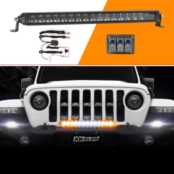 Picture of XK Glow Razor Light Bar Fog + Strobe + High Beam Driving Kit 20in