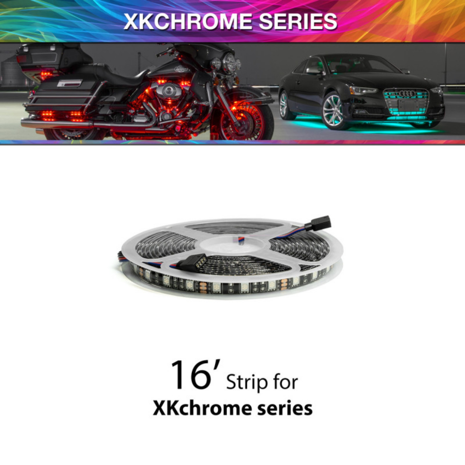 Picture of XK Glow 16ft cuttable RGB LED strip roll w- weather resistant coating