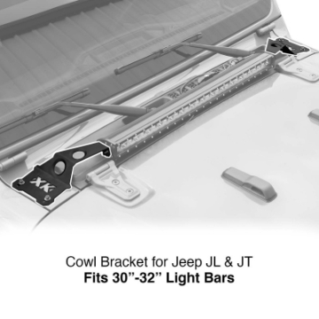 Picture of XK Glow Cowl Light Bar Bracket for Jeep Gladiator JT & Wrangler JL 30-32In Bar