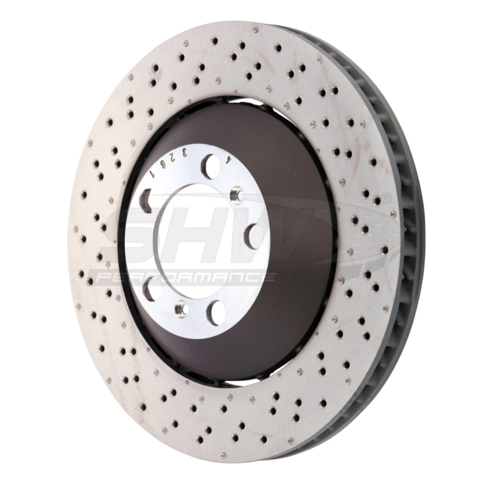 Picture of SHW 16-19 Porsche 911 GT3 RS w-o Ceramics Left Frt Drill-Dimp Lightweight Brake Rotor 99135140581