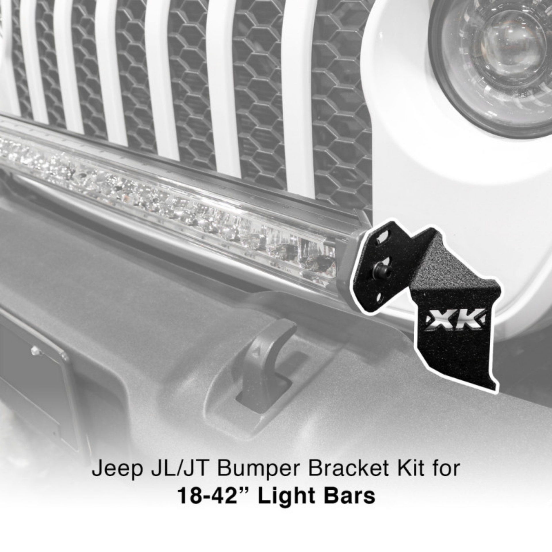 Picture of XK Glow Jeep JL JT Front Bumper Light Bar Bracket Kit 20-36In