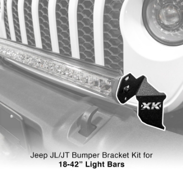 Picture of XK Glow Jeep JL JT Front Bumper Light Bar Bracket Kit 20-36In