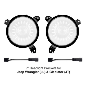 Picture of XK Glow Universal Headlight Mounting Brackets for Jeep Wrangler JL and Gladiator JT Models 7In