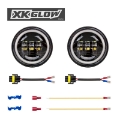Picture of XK Glow Black 2pc- Motorcycle Driving Lights w- Amber Halo