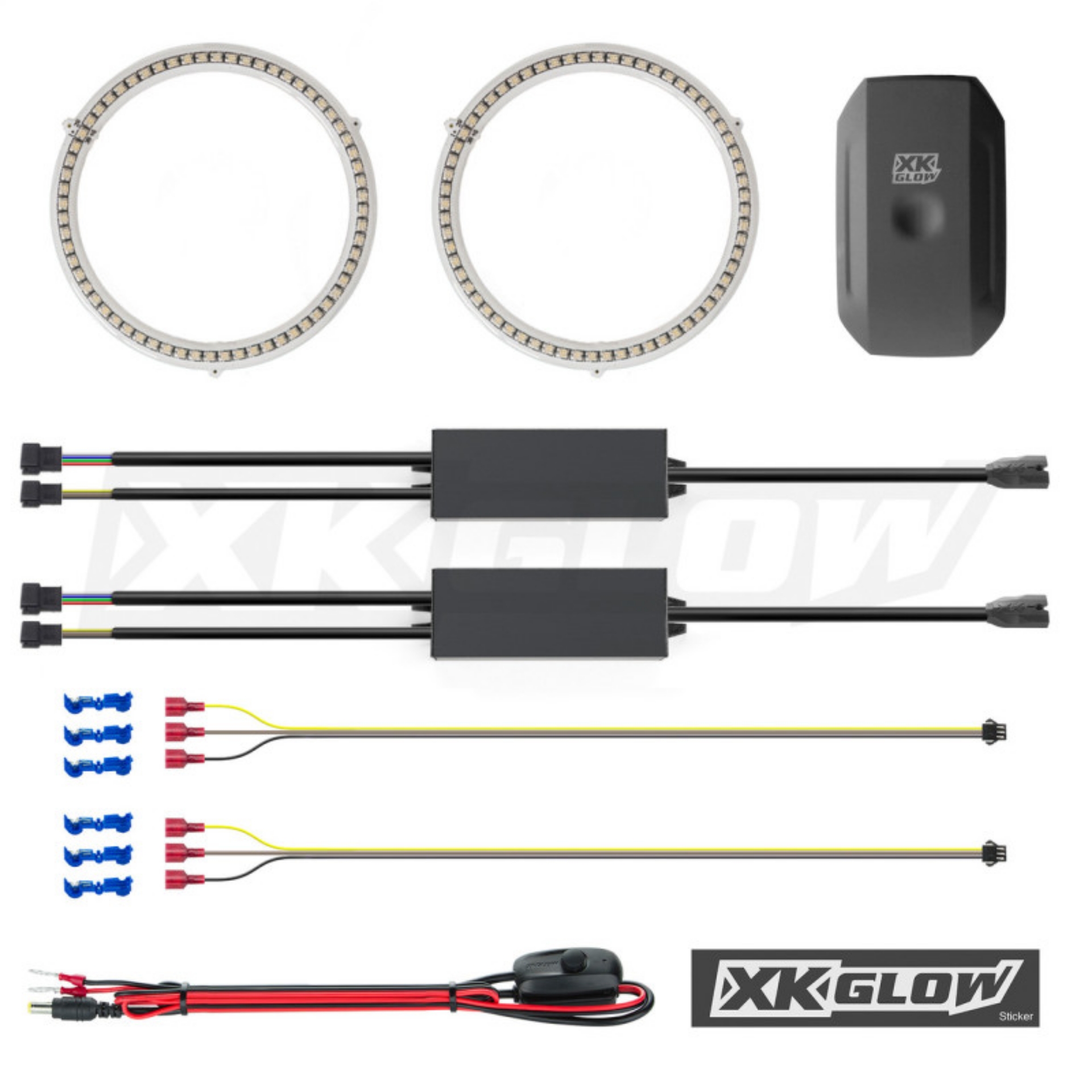 Picture of XK Glow 2x50mm - RGB Switchback Halo Million Color XKCHROME Smartphone App Controlled Kit