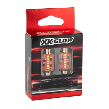 Picture of XK Glow White Festoon Error Free Ultra Bright LED Bulbs w- Built-in Canbus 2pc 36mm