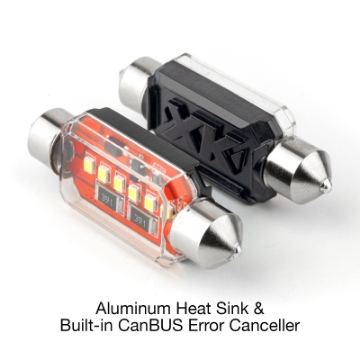 Picture of XK Glow White Festoon Error Free Ultra Bright LED Bulbs w- Built-in Canbus 2pc 39mm