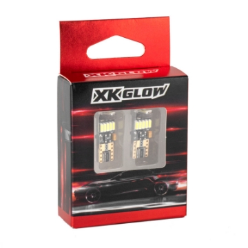 Picture of XK Glow Amber T10 194 Error Free Ultra Bright LED Bulb 2pc Set w- Built-in Canbus