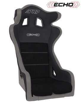 Picture of PRP Echo Composite Seat- Black-Grey PRP Silver Outline-Delta Silver- Silver Stitching