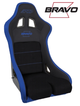 Picture of PRP Bravo Composite Seat- Black-Blue PRP Blue Outline-Bravo Blue- Blue Stitching