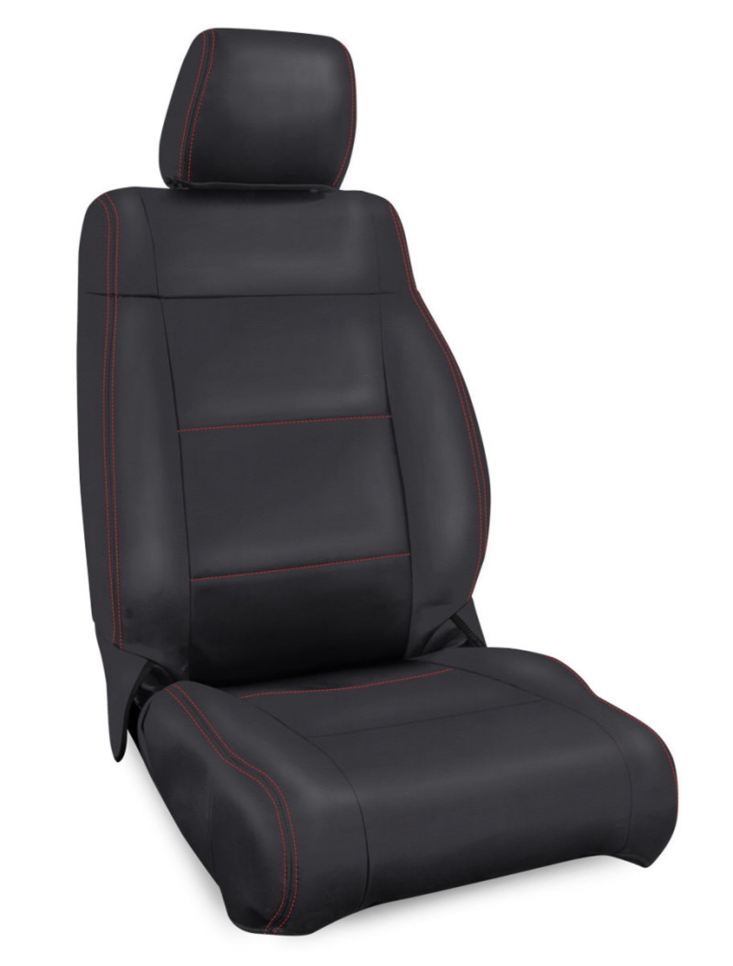 Picture of PRP 07-10 Jeep Wrangler JK Front Seat Covers-2 door or 4 door Pair - Black with Red Stitching