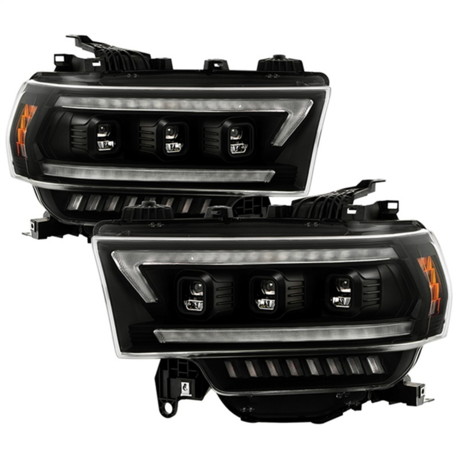 Picture of Spyder 19-22 Dodge Ram 2500-3500 Halogen Model Only Proj- Headlights PRO-YD-DR19HDHALAP-SEQ-BK