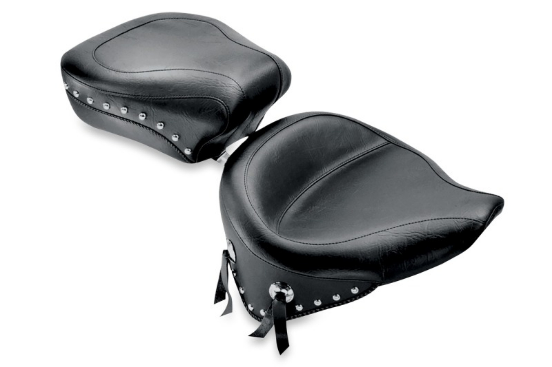 Picture of Mustang 84-06 Harley Standard Rear Tire Wide Touring Passenger Seat w-Studs- Black