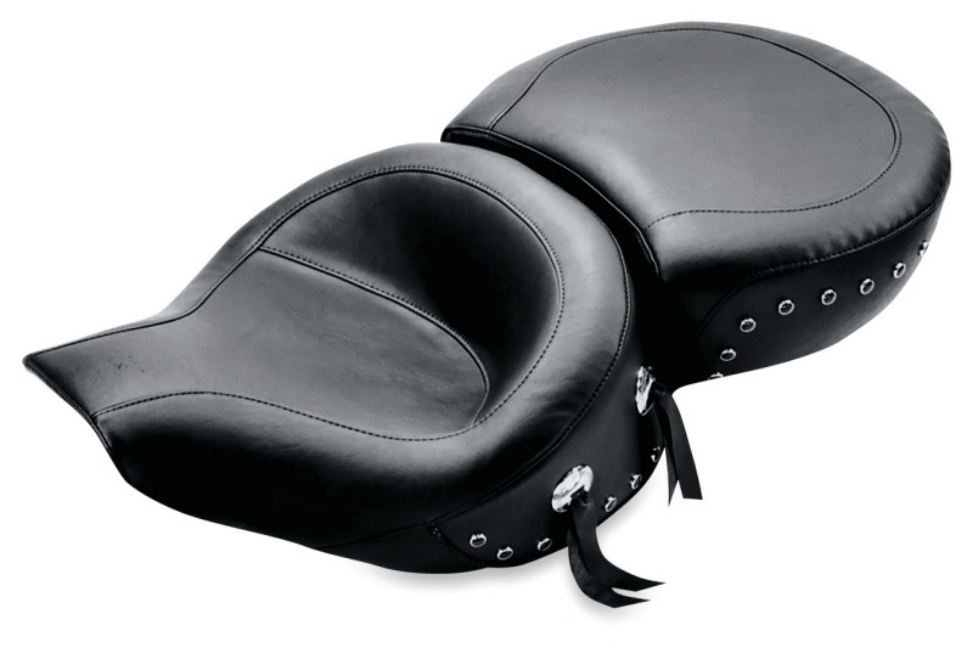 Picture of Mustang 94-96 Harley Road King Standard Touring 1PC Seat w-Black Pearl Studs - Black
